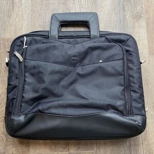 Dell Black Nylon Laptop Briefcase Business Messenger Bag 14.5X12 in Professional